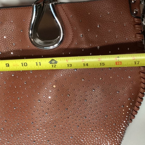 Rhinestone Covered Spacious Bag w/Double Straps - Picture 8 of 9